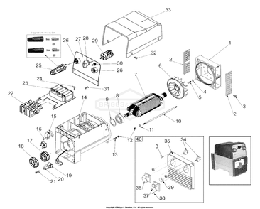 Part Location Diagram of 102376GS Briggs and Stratton Switch voltage change-over